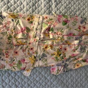 Yamamay Floral Satin Robe with Lace Trim – Size S/M